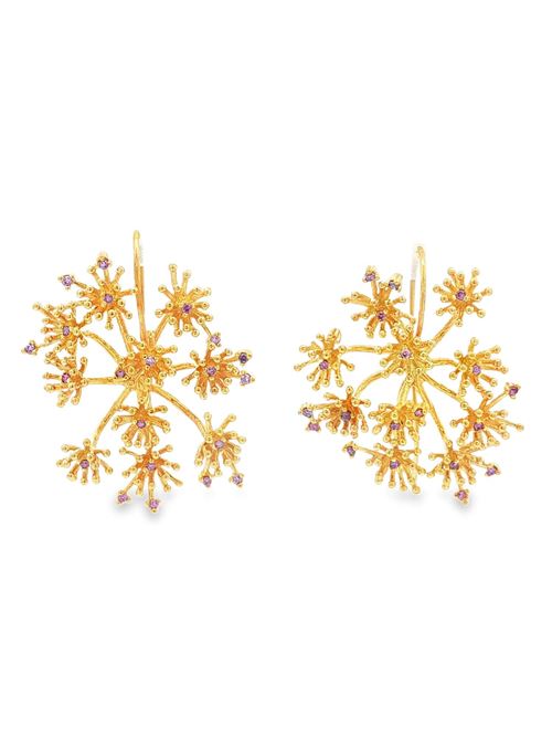 Dandelion gold ametista earrings GOCCIAZZURRA JEWELS | ORDANDELIONOROFUCSIA